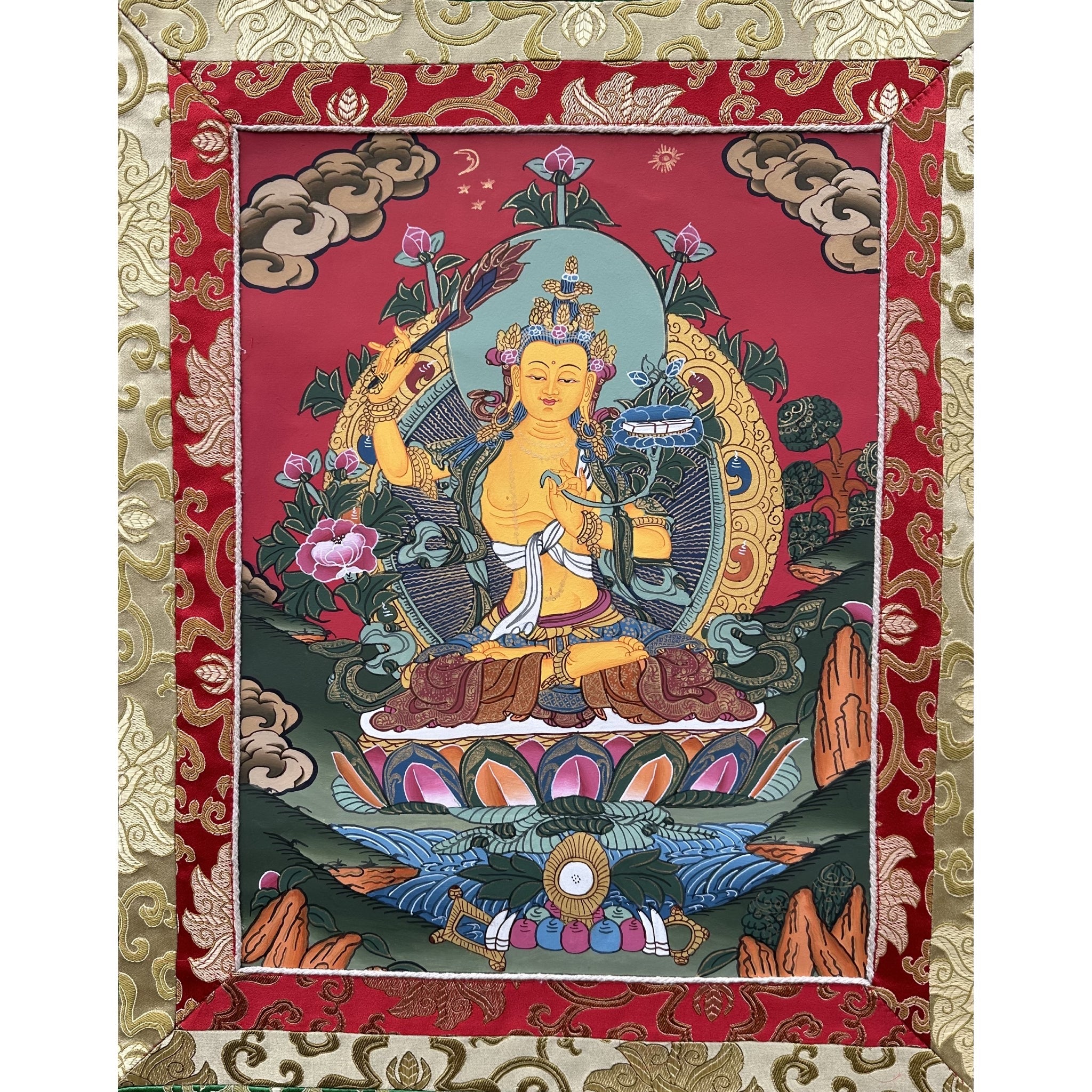 Manjushri Old Handcrafted Thangka