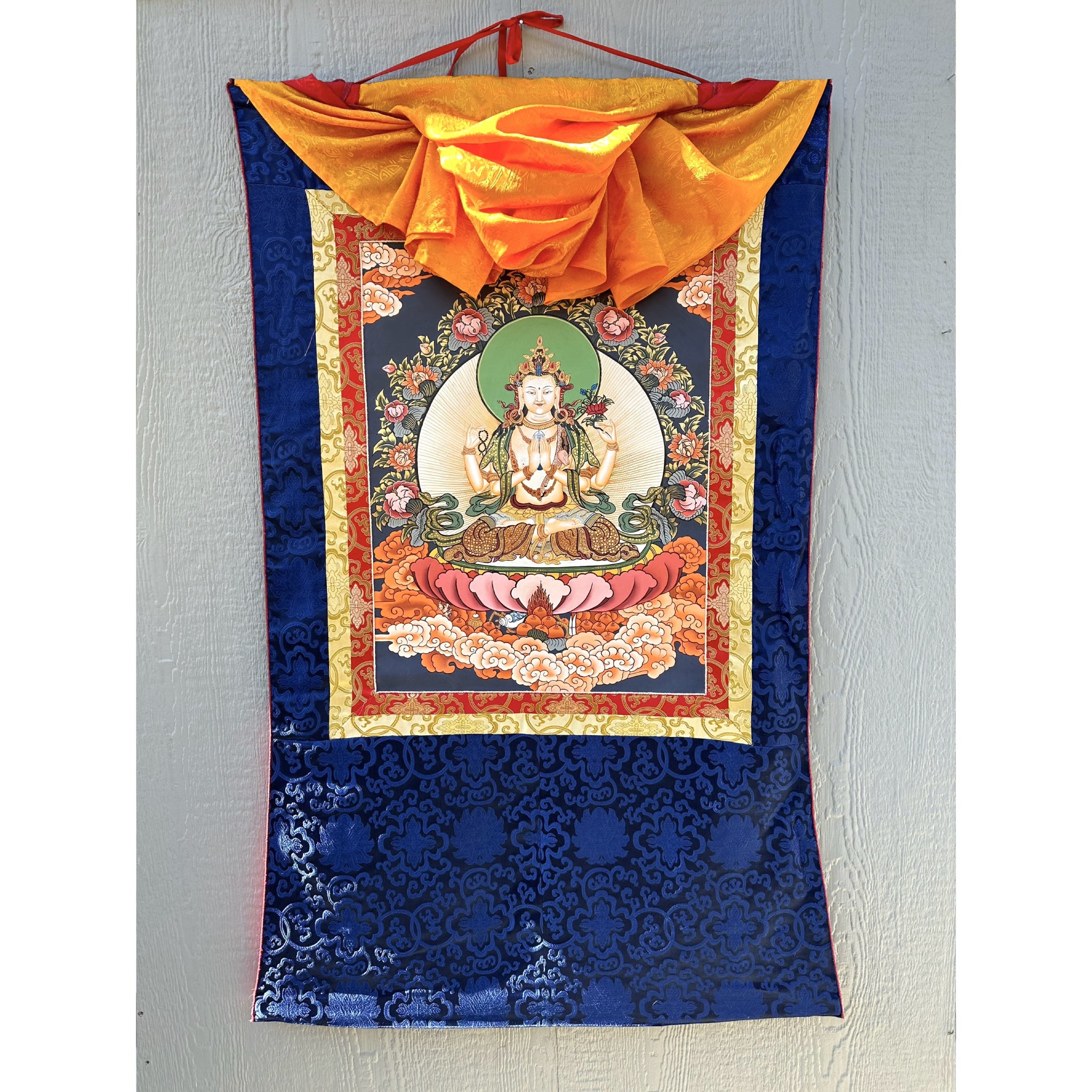 Avalokiteshvara Silk Handpainted Thangka