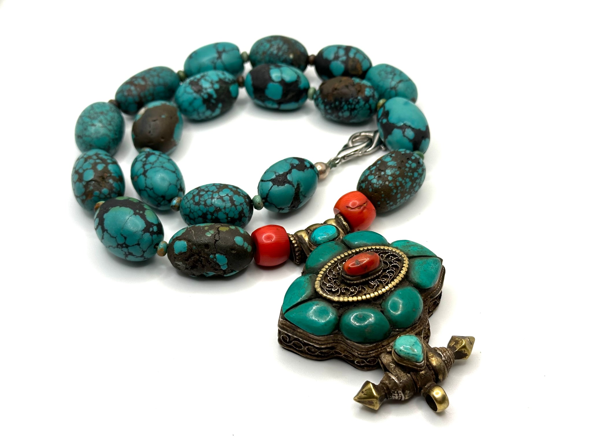 Tibetan Turquoise Charm Necklace