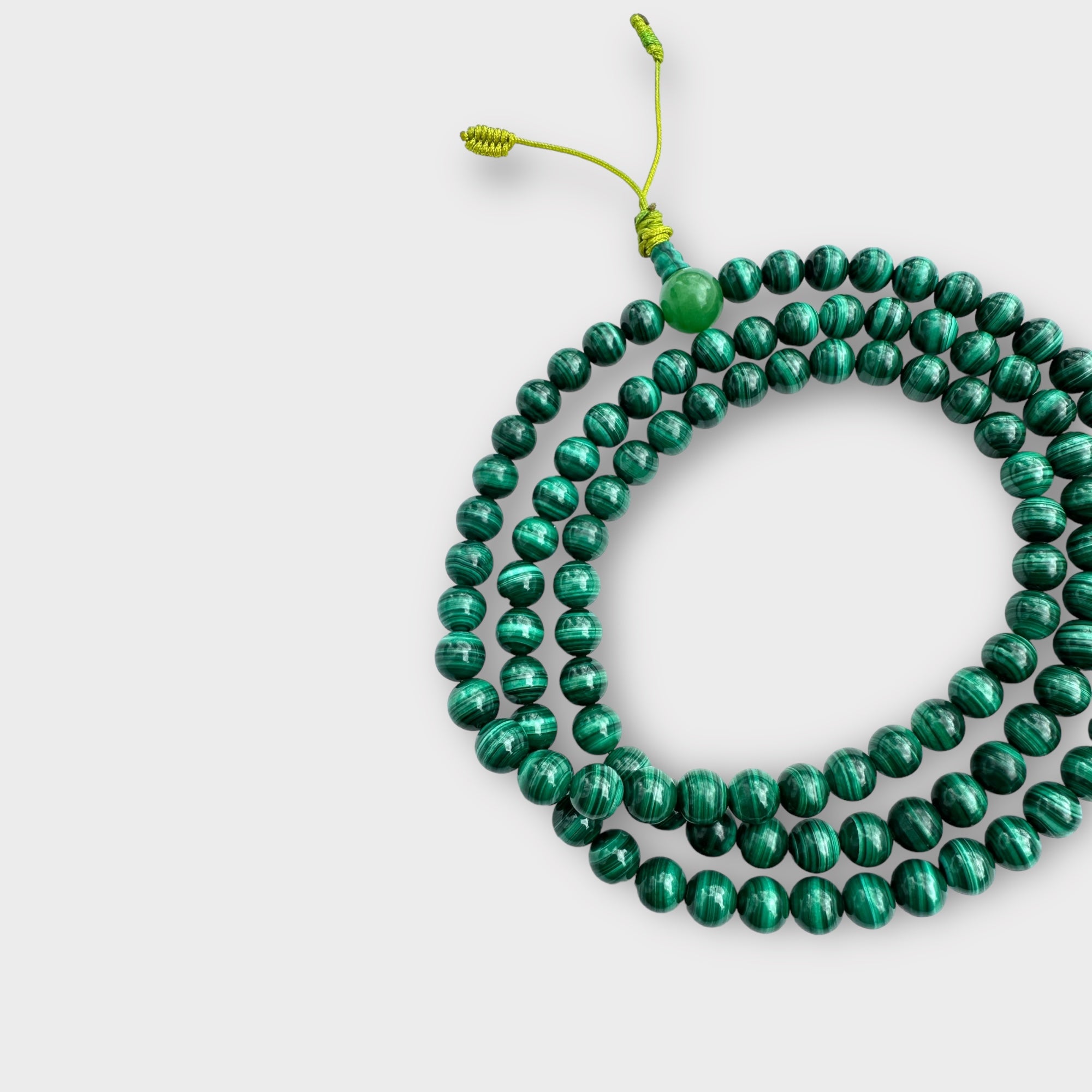 Natural Stone Malachite Mala