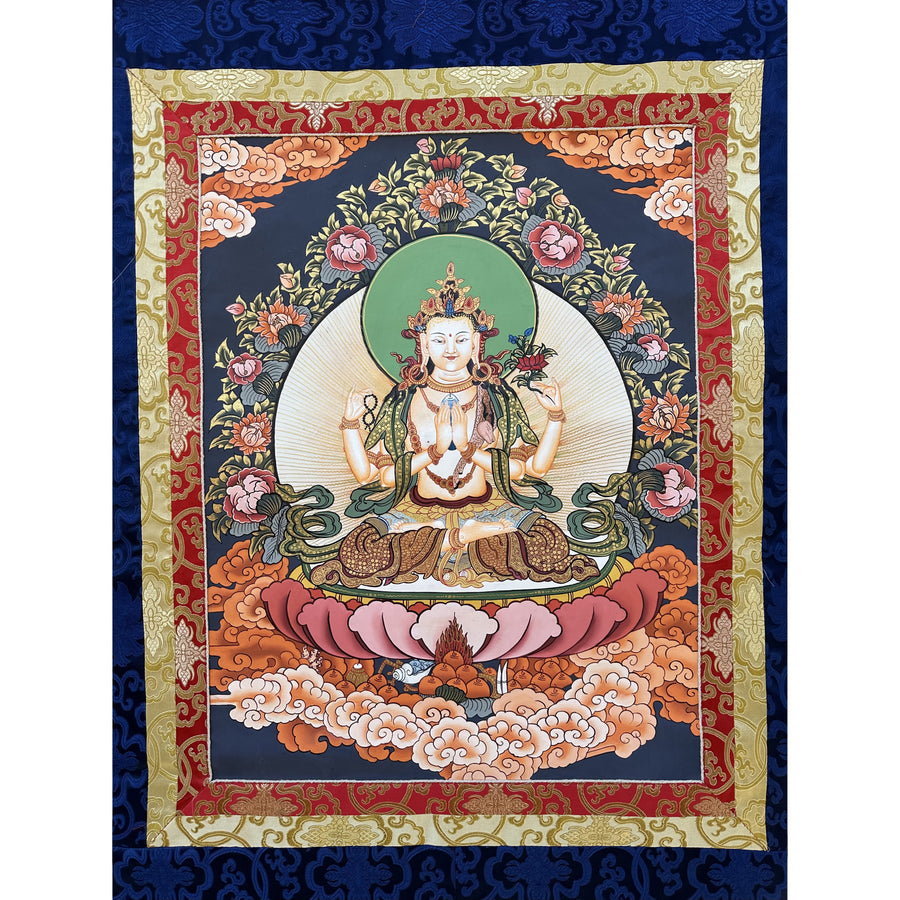 Avalokiteshvara Silk Handpainted Thangka