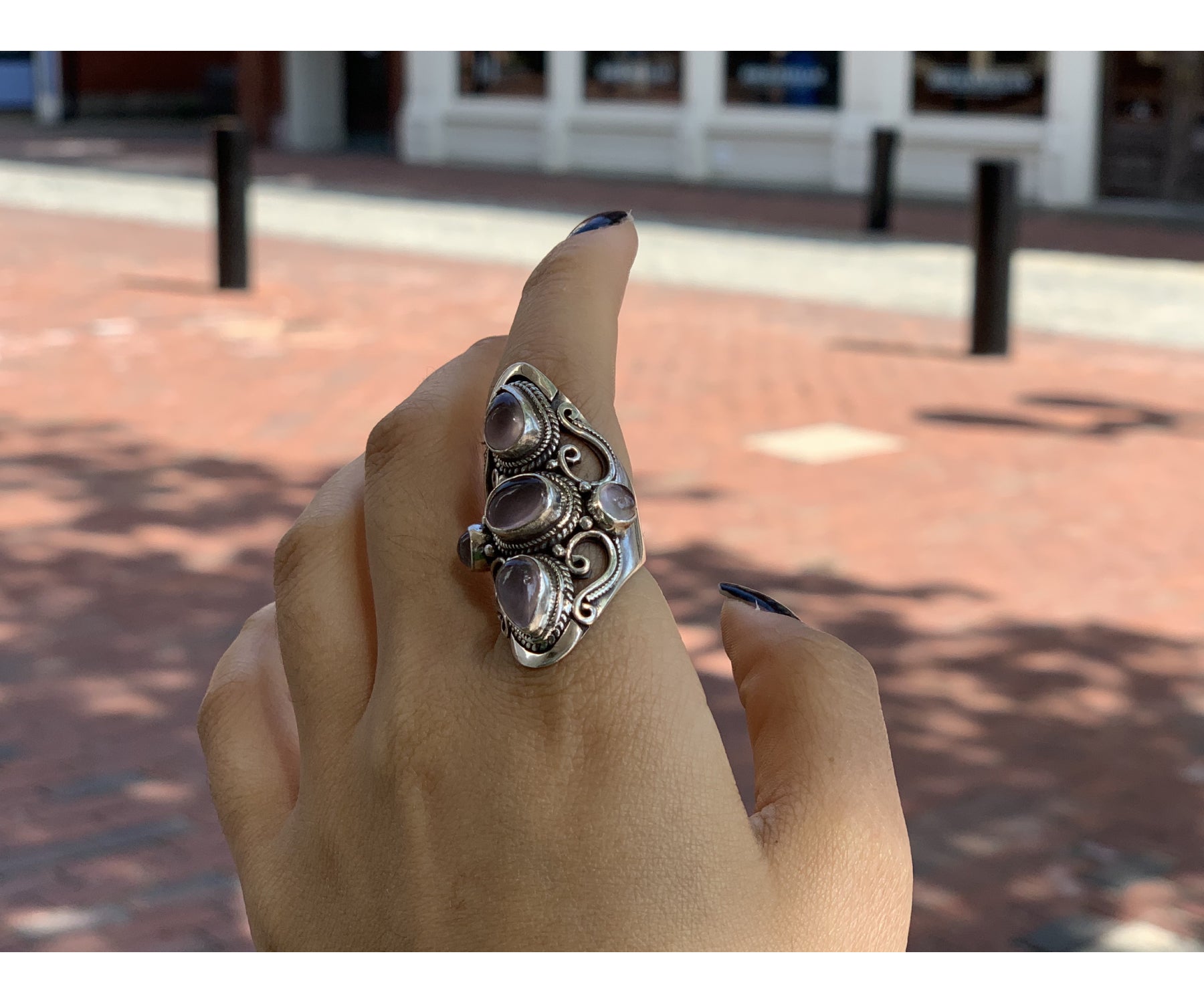ROSE QUARTZ STERLING RING
