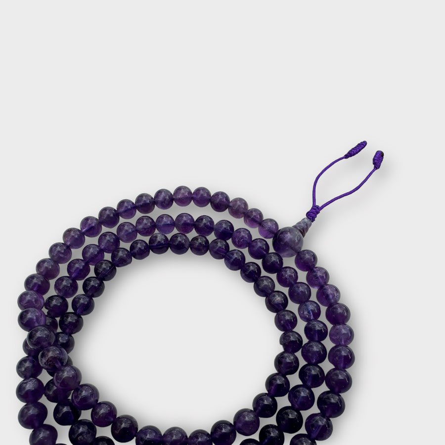 Natural Stone Amethyst Mala