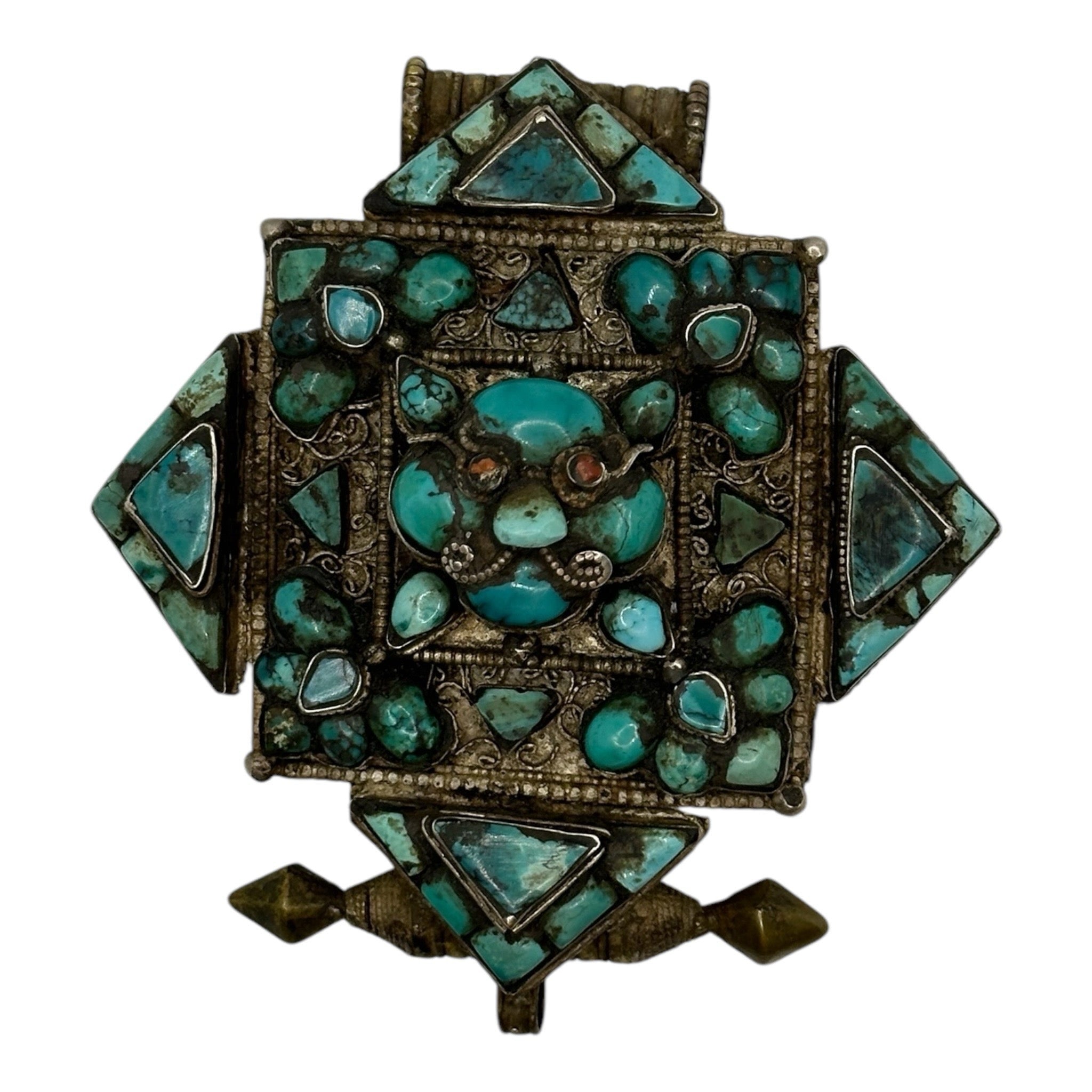 Tibetan Old Garuda Gau Charm Locket