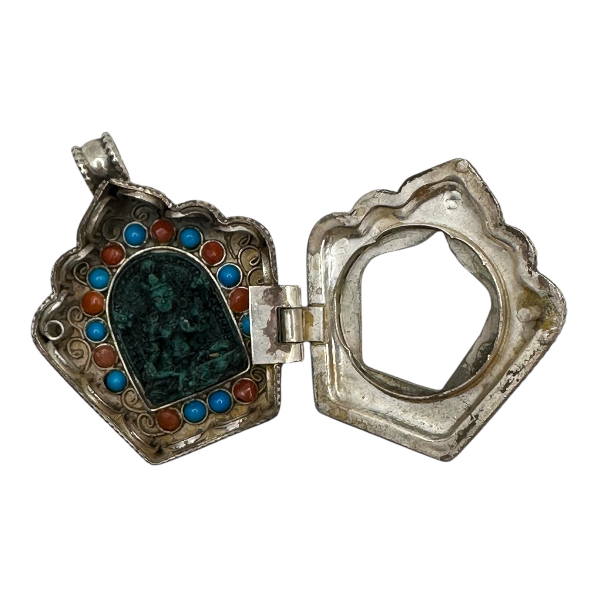 Green Tara Silver Pendant