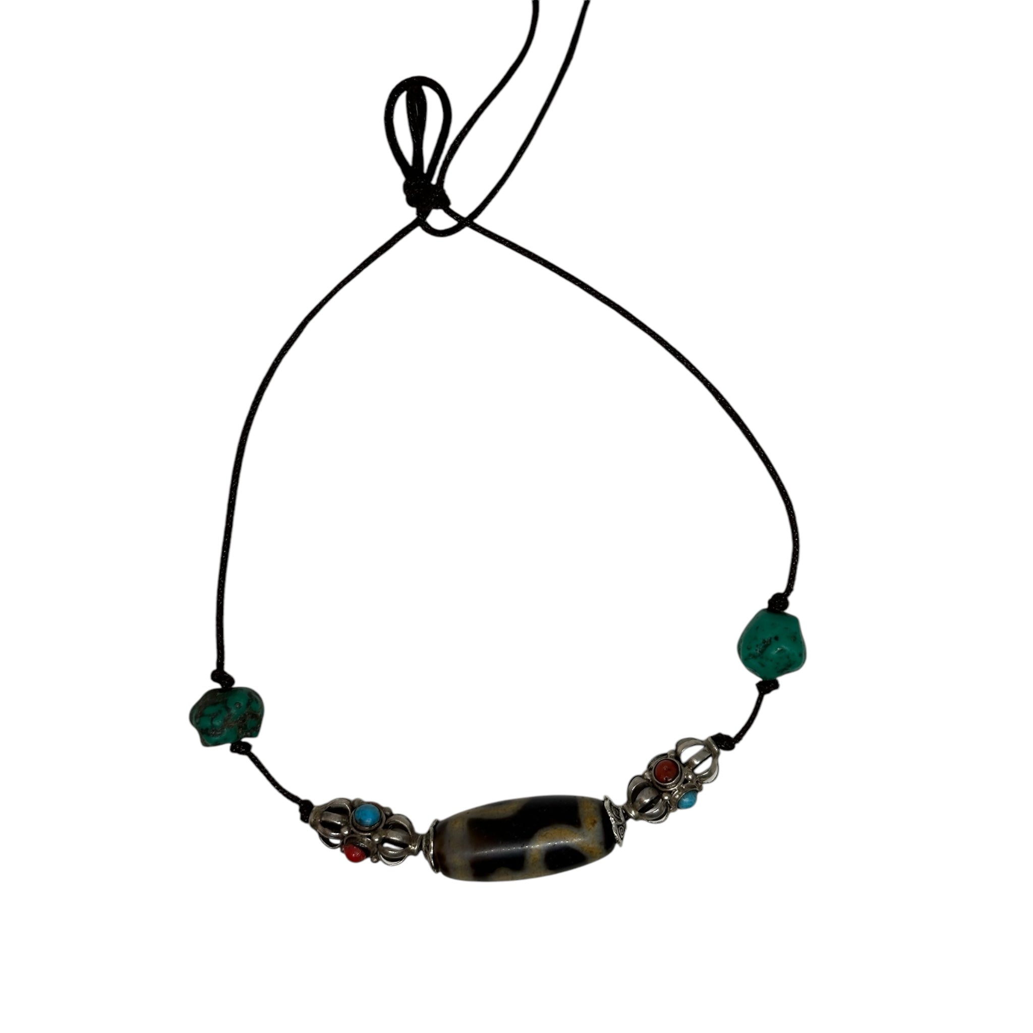 Tibetan Old Dzi Agate Necklace