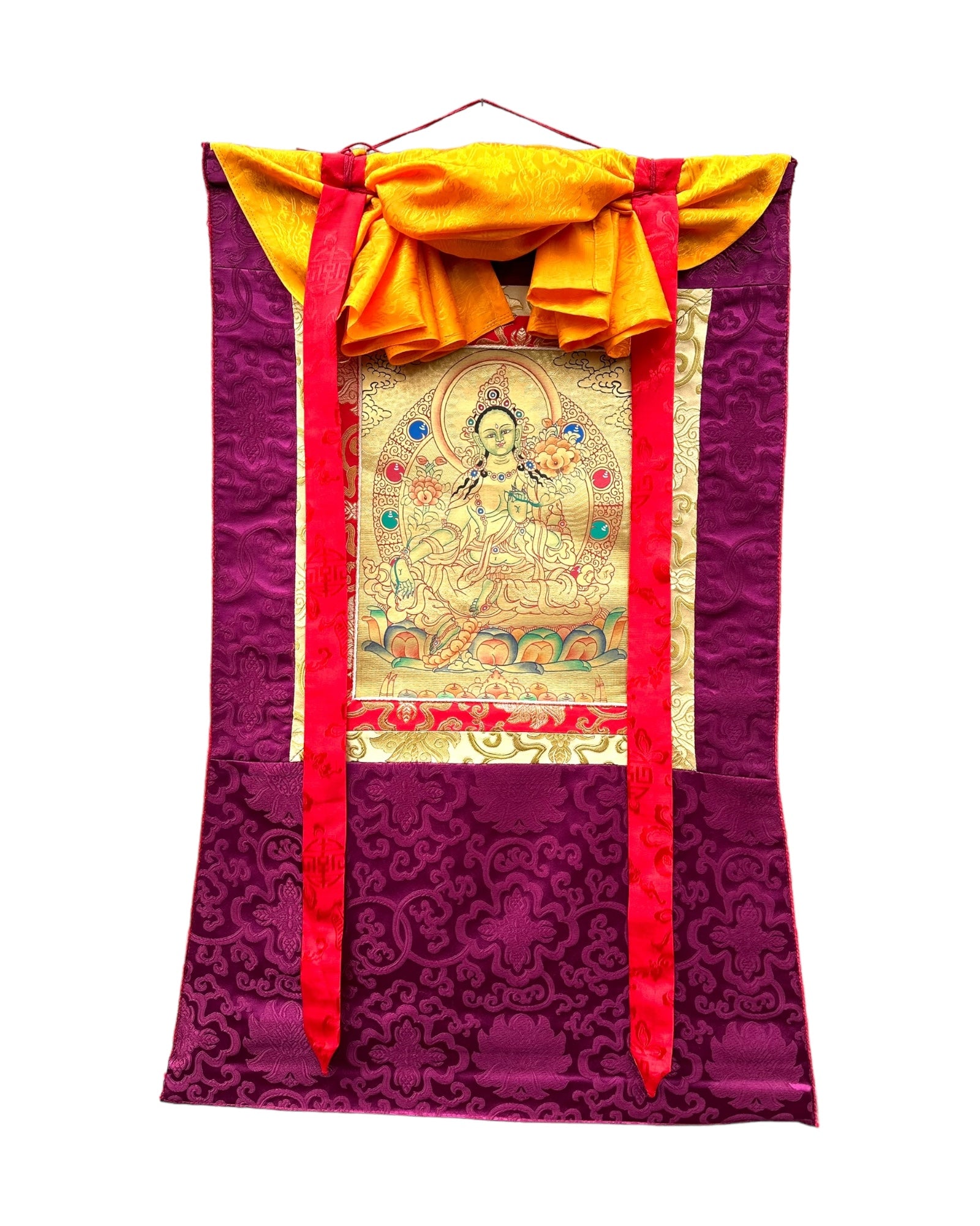 Green Tara Handcrafted Thangka