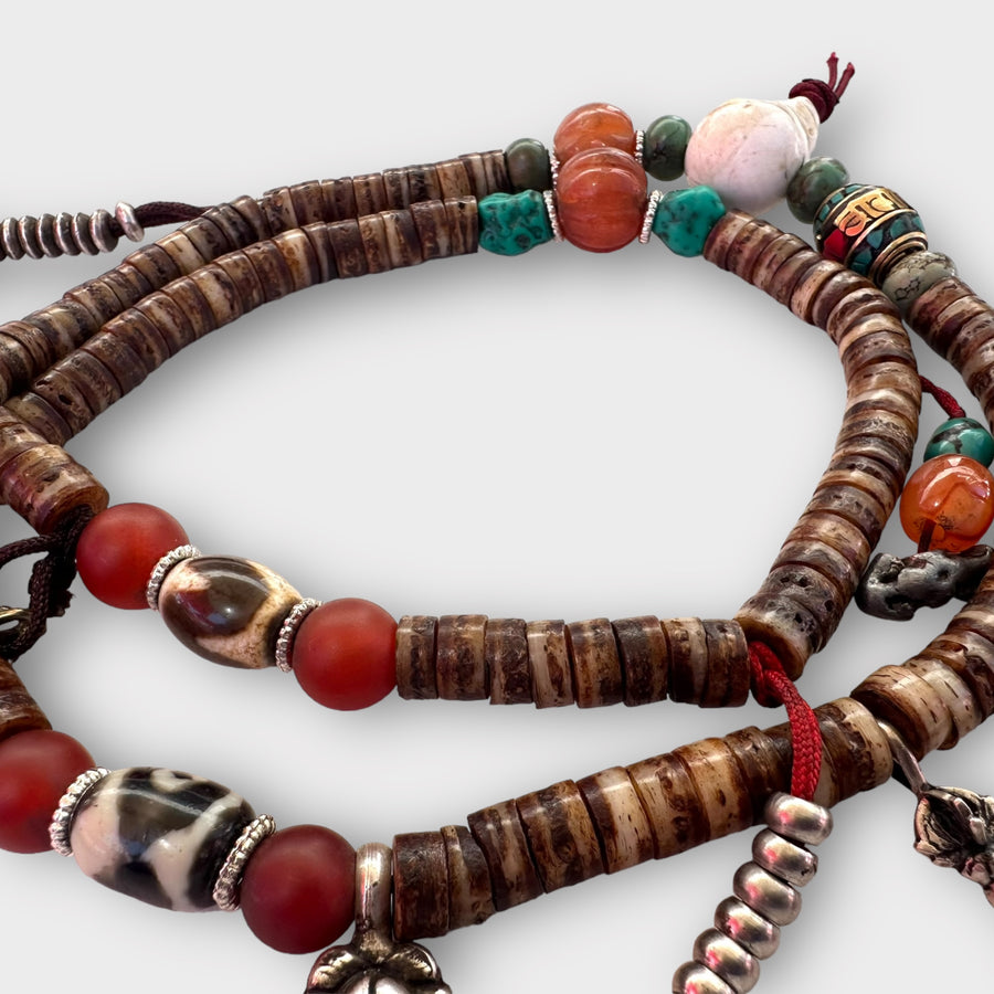 Old Human Head Skull Mala