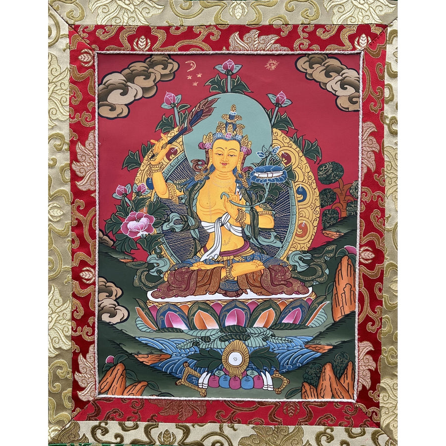 Manjushri Old Handcrafted Thangka