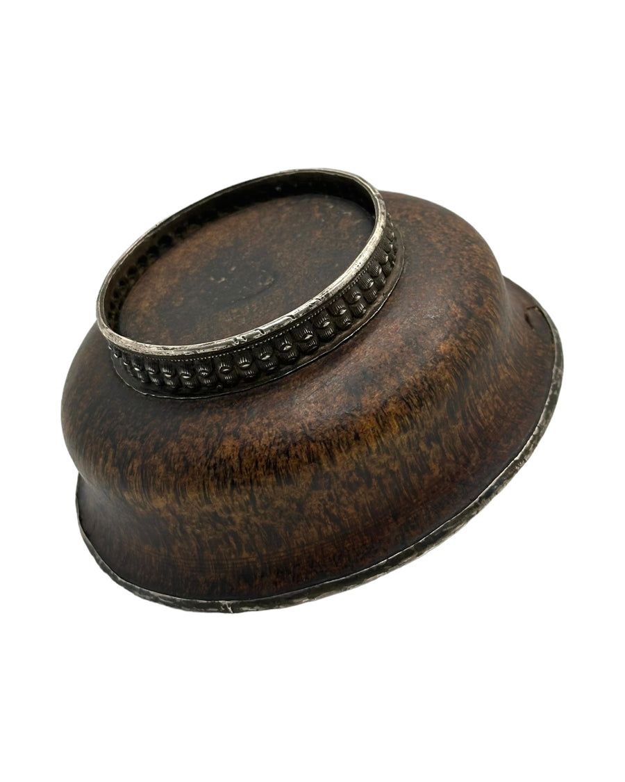 Antique Silver Burl wood tea cup