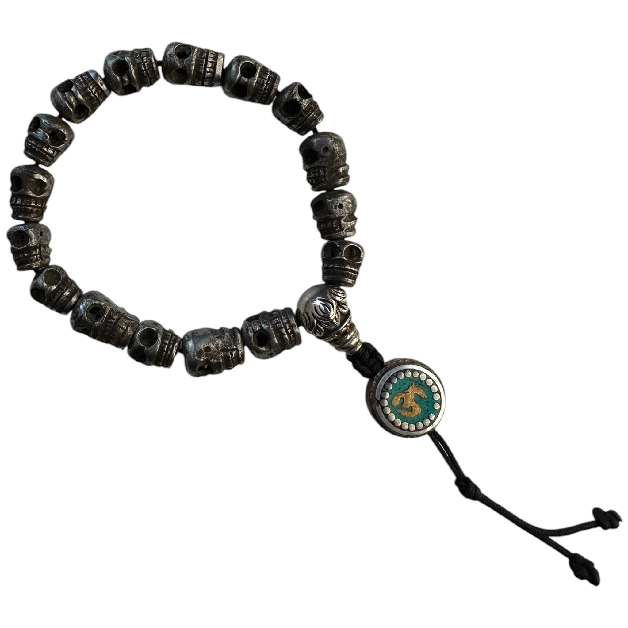 Caiyao Punk Skull Chain Bracelet - Stainless Steel Skeleton Mala Bracelet For Men & Women