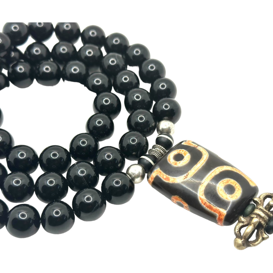 Black Onyx Dzi Necklace