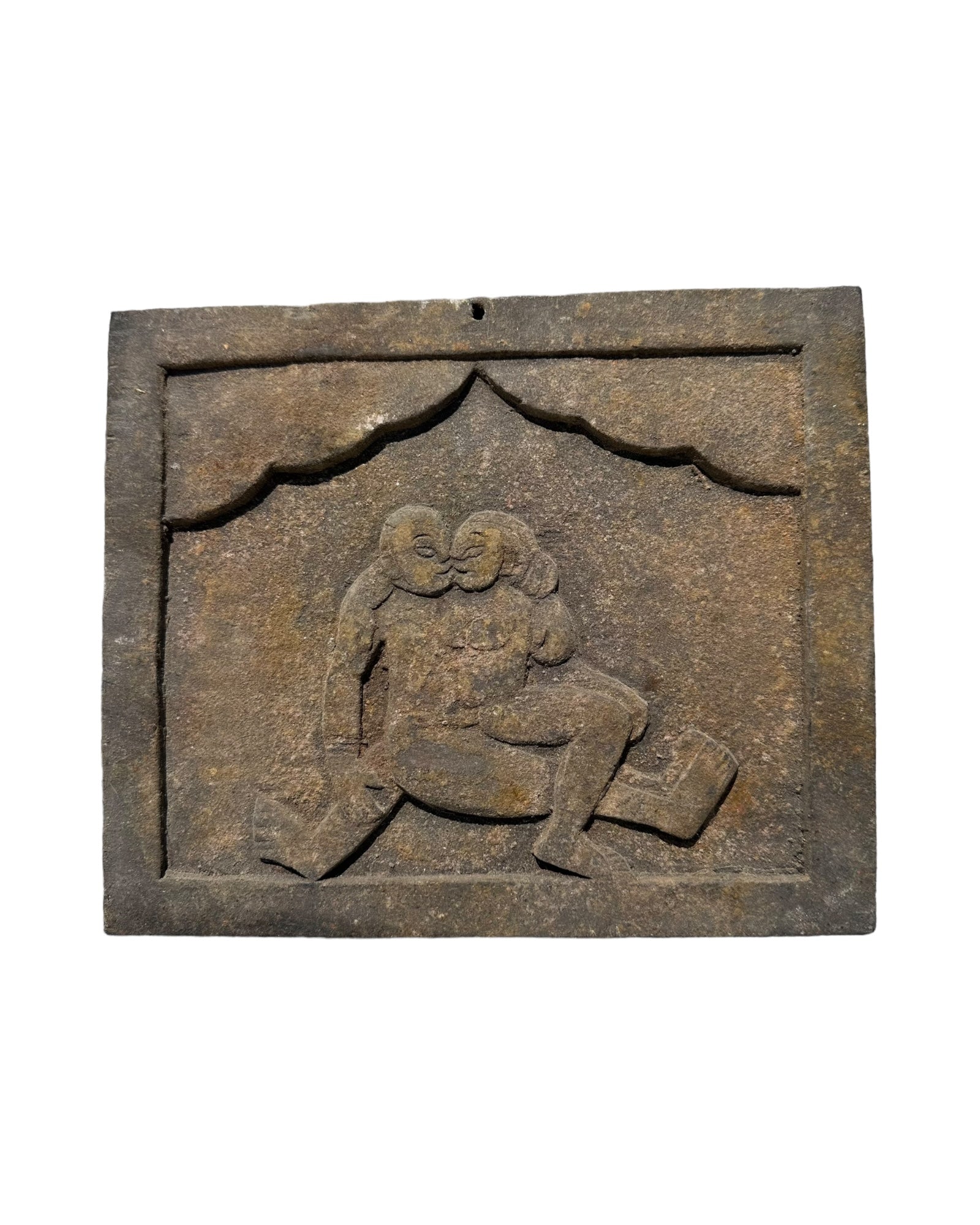 Vintage Hand-Carved Kamasutra Pose Woonden Block