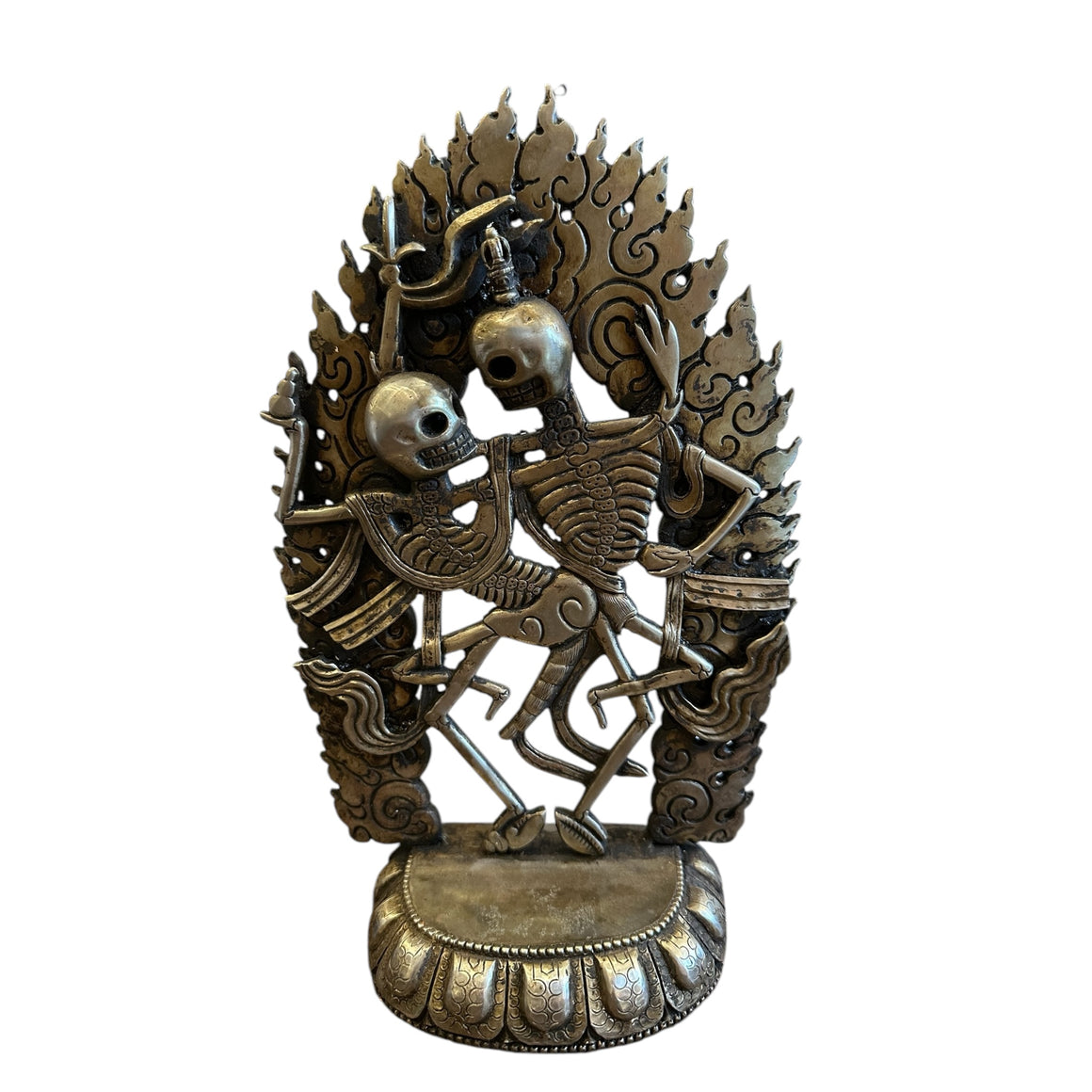 Citapati Dancing Skull Metal carved