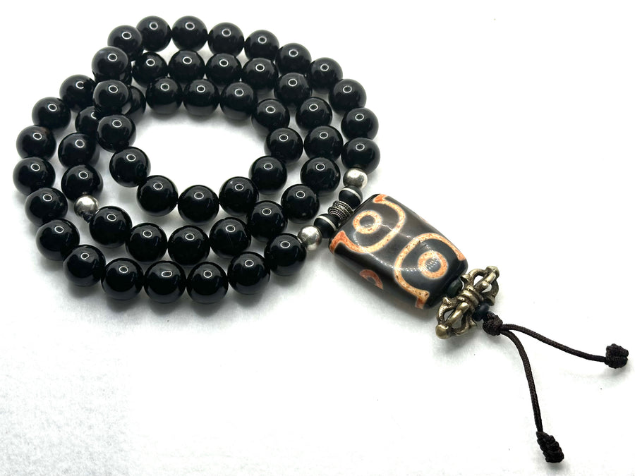 Black Onyx Dzi Necklace