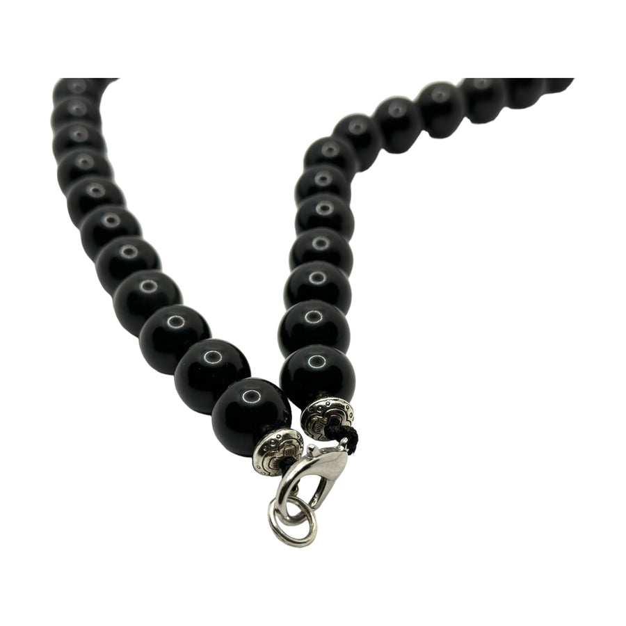 Green Dragon Jade Black Obsidian Necklace
