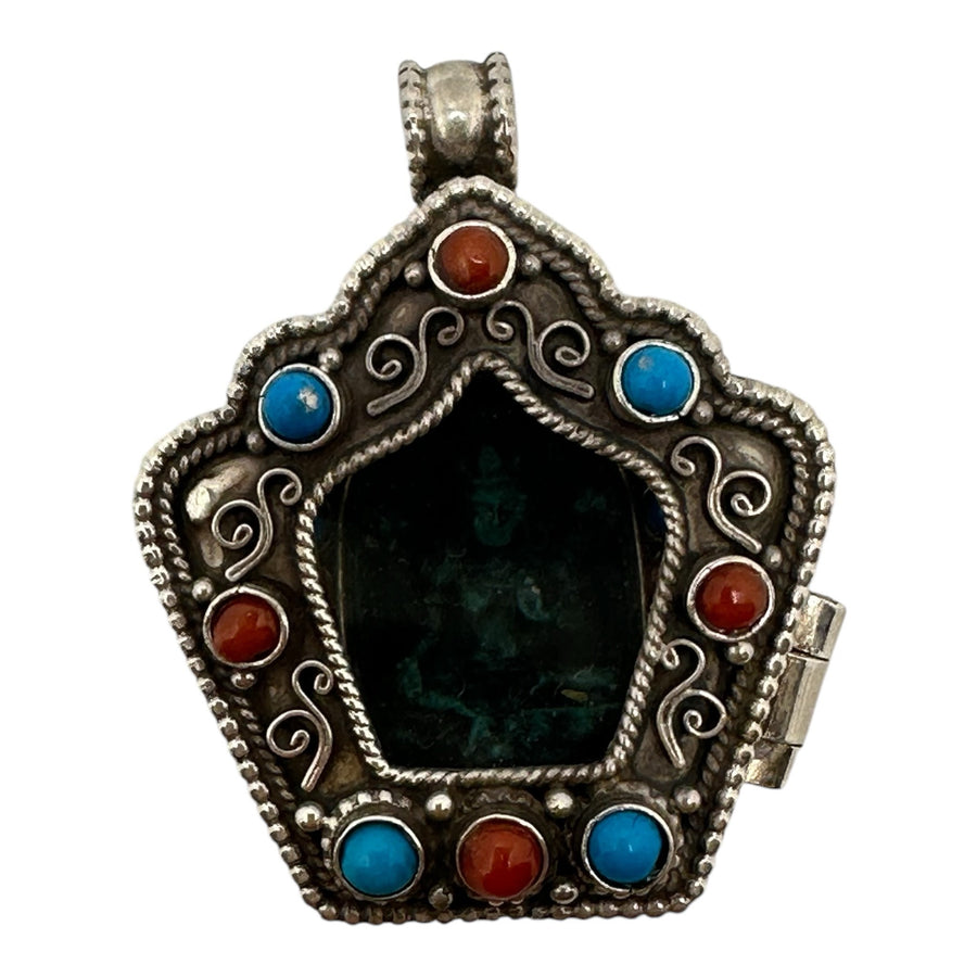 Green Tara Silver Pendant