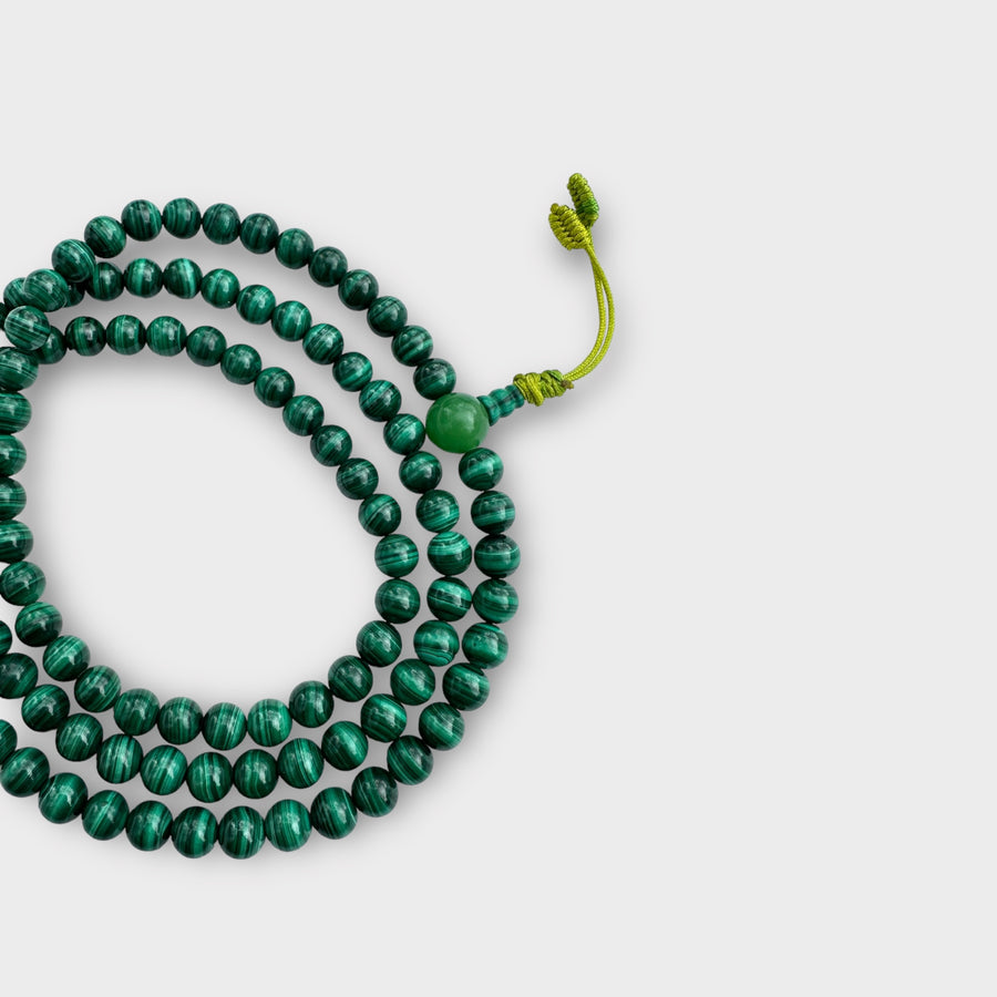 Natural Stone Malachite Mala