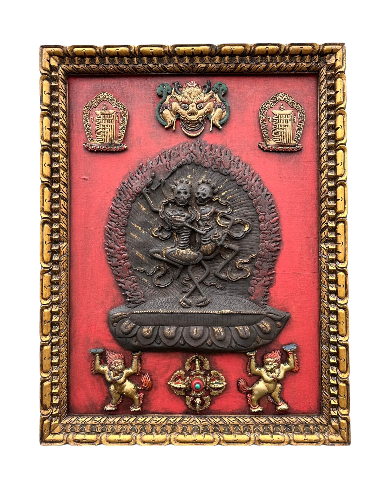 Dancing Skeleton metal carved frame
