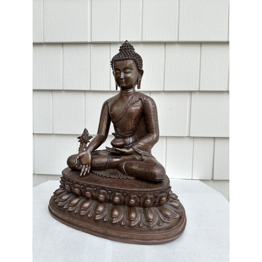 Medicine Buddha pure copper handmade statue