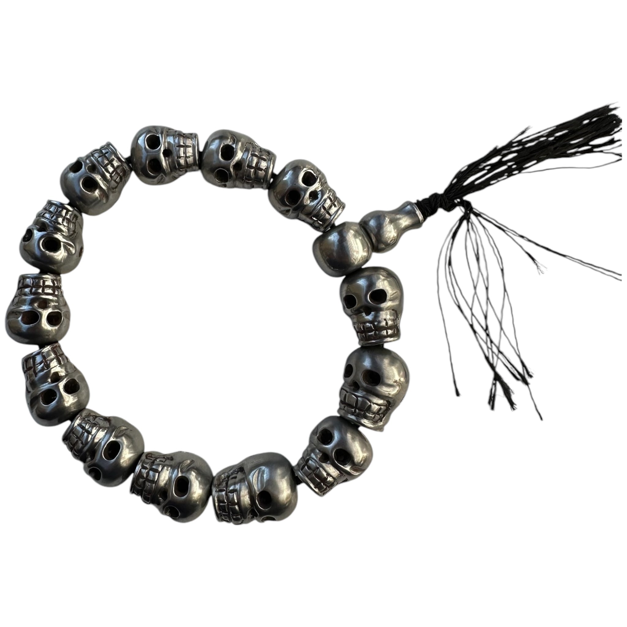 Handmade Carved Metal skull bracelet Tibet Arts Healing