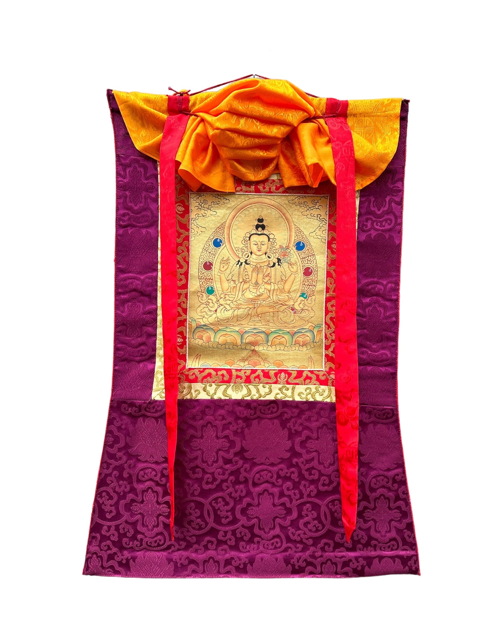 Avalokiteshvara Handcrafted Thangka