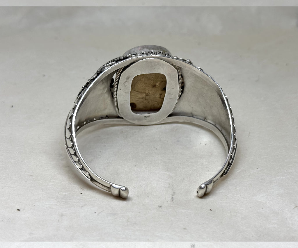 Amber silver bracelet