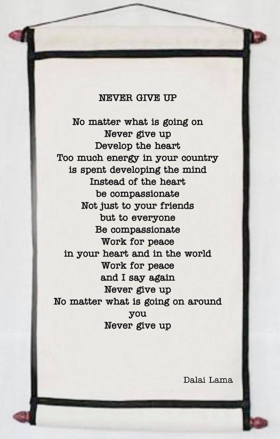 NEVER GIVE UP