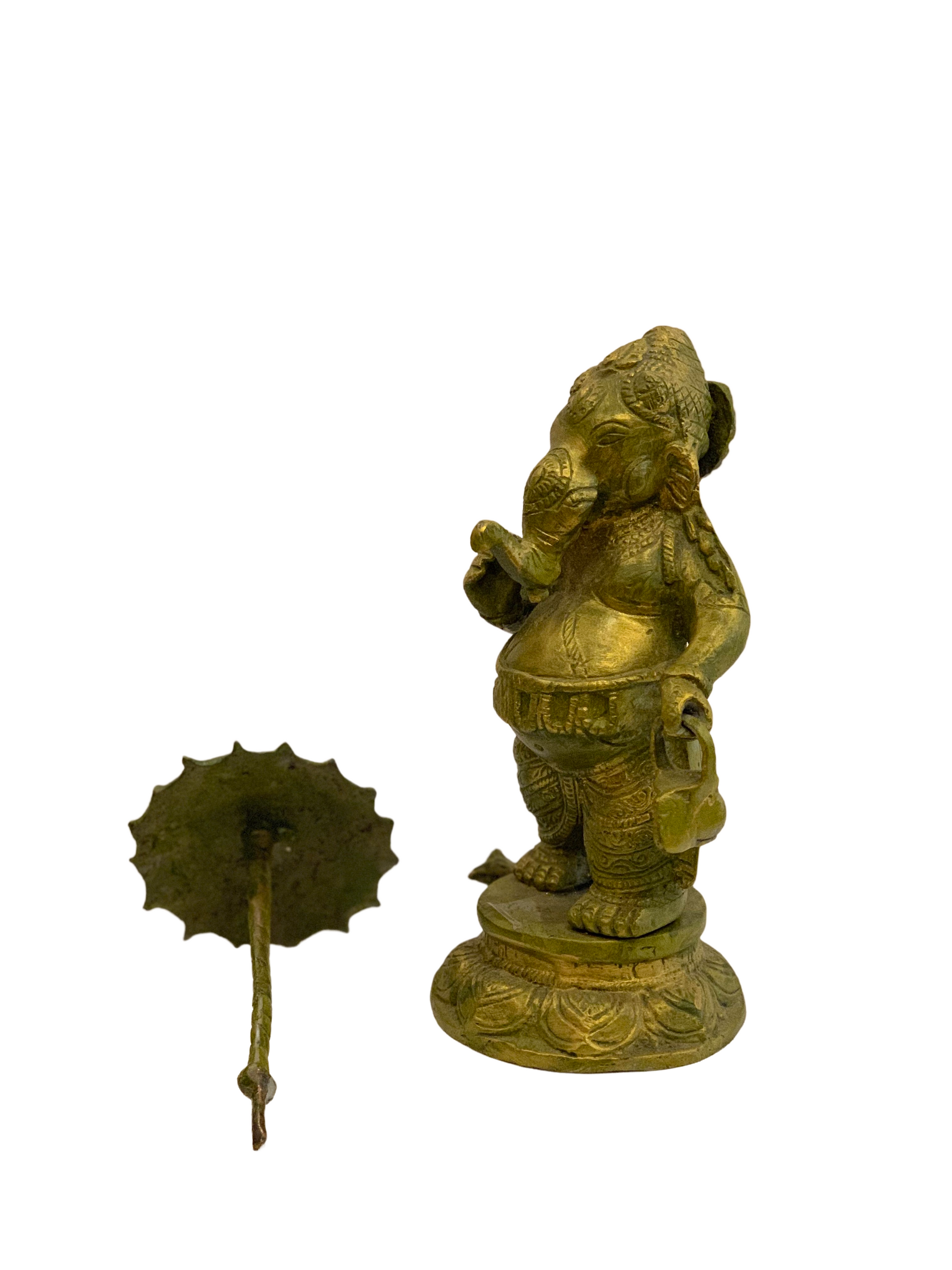 Brass standing Ganesh