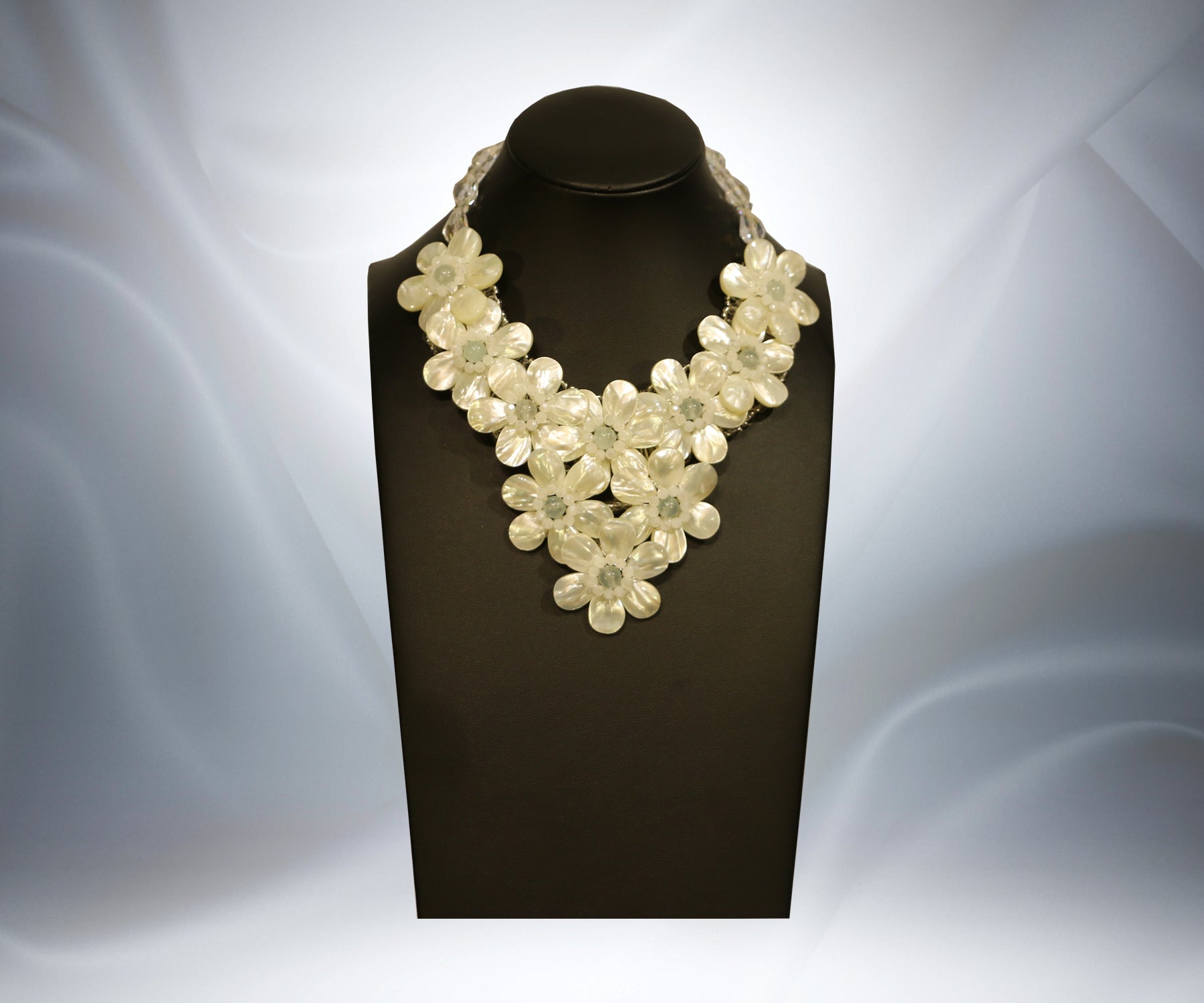Mother of Pearl Fluorite Flower Necklace - Tibet Arts & Healing