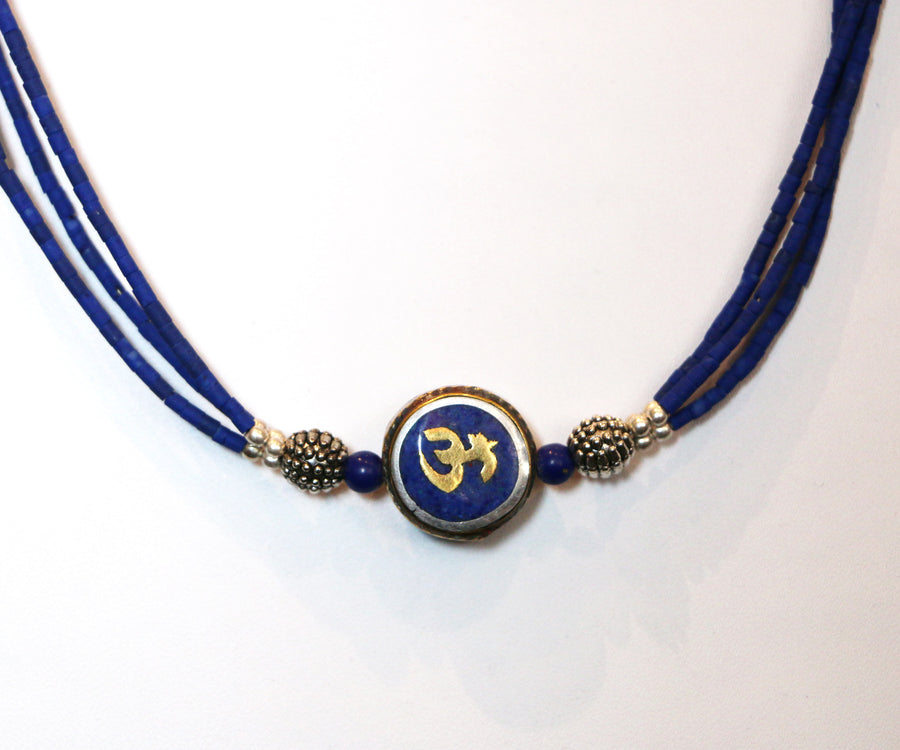 Om Lapis Necklace - Tibet Arts & Healing