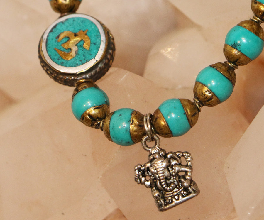 Om Turquoise Pendant Bracelet - Tibet Arts & Healing
