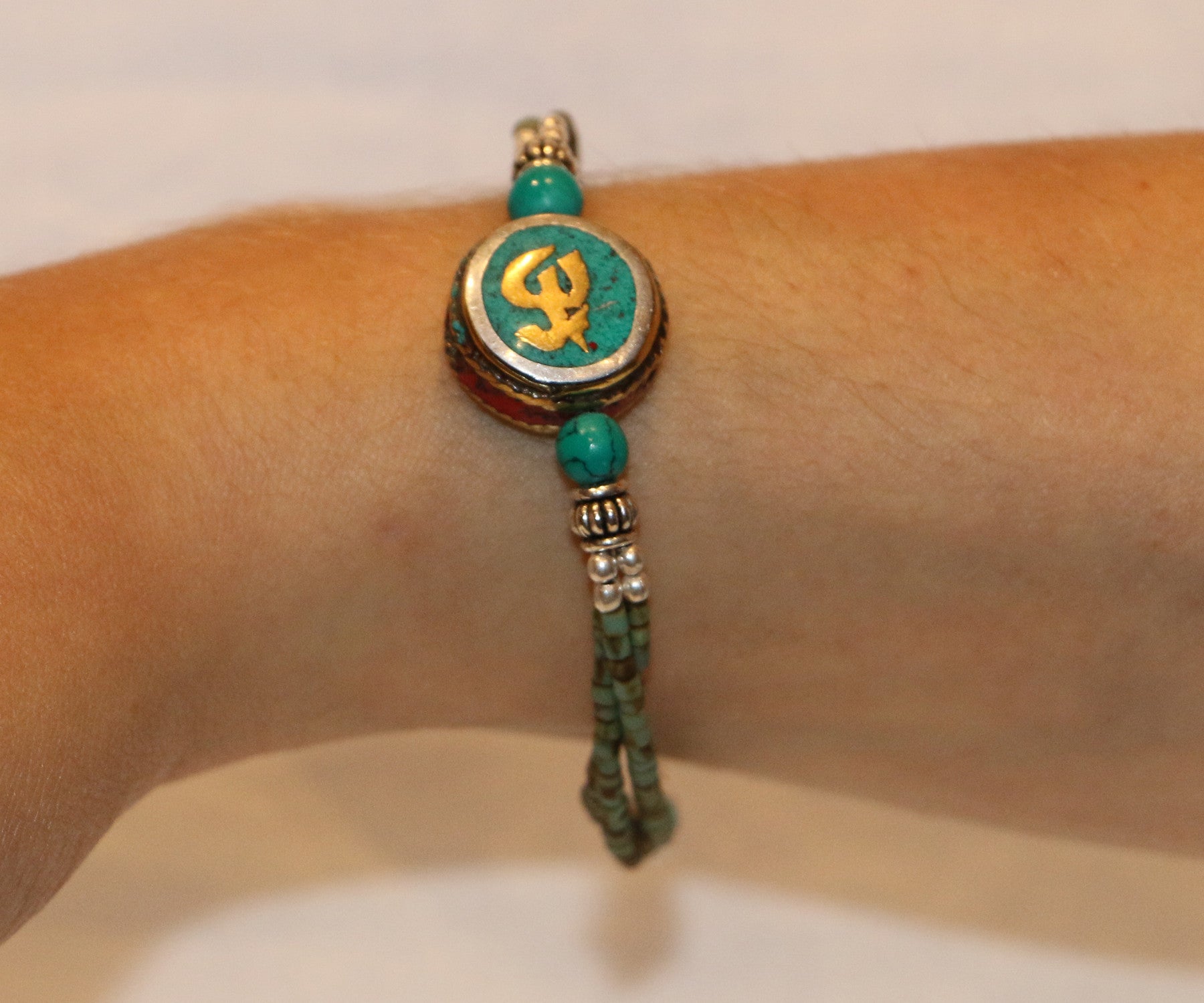 Om Turquoise Pendant Bracelet - Tibet Arts & Healing