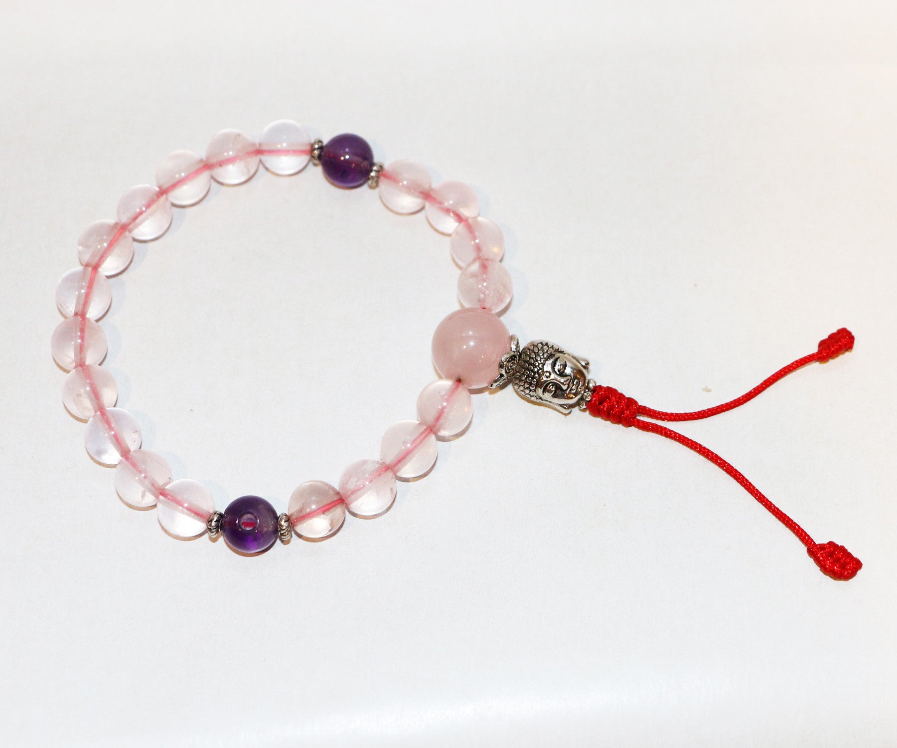 Crystal Mala Mala Stringing Cord ROSE QUARTZ STONE WRIST MALA