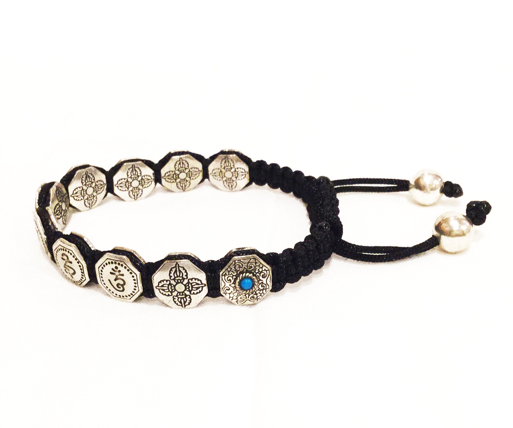 Silvery Om Mani Padme Hung Bracelet - Tibet Arts & Healing