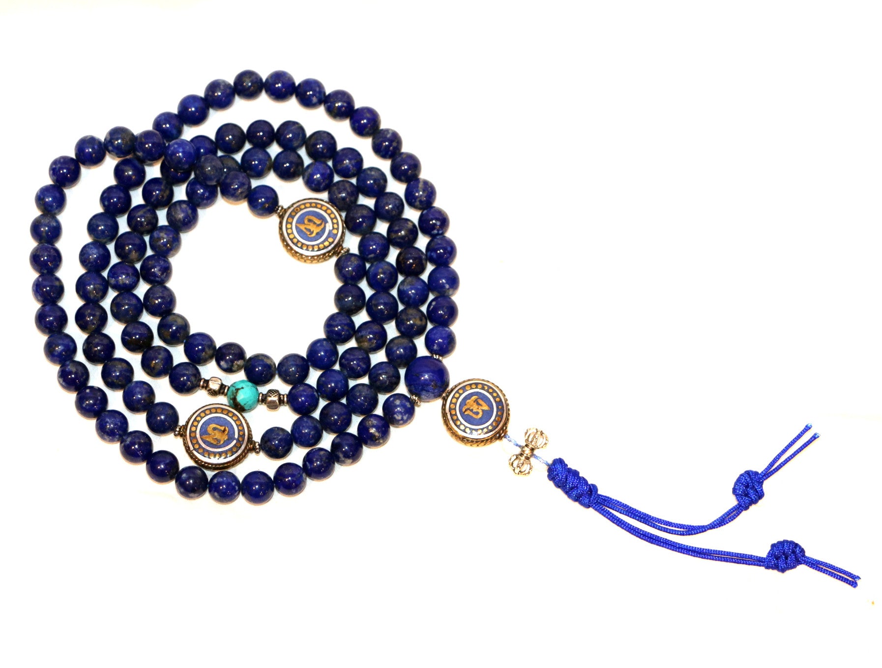 Special Lapis Necklace Mala with OM - Tibet Arts & Healing