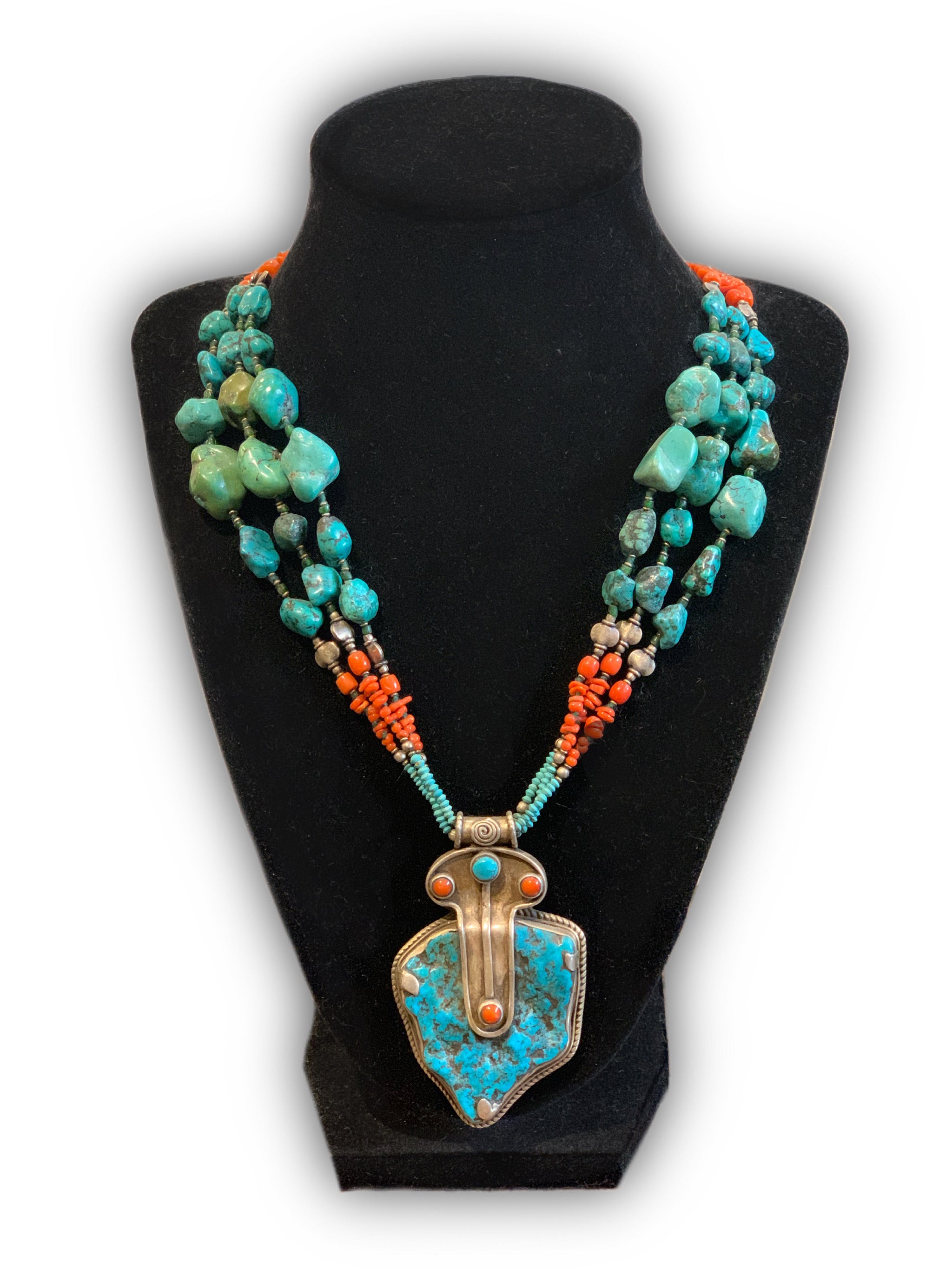 Old turquoise silver necklace